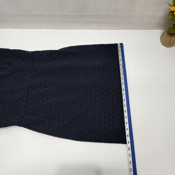 Banana Republic Jacquard Sheath Dress Size 4 Sleeveless Knee Length Lined Navy - Picture 14 of 14